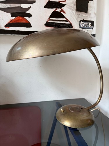Big bauhaus brass desk lamp - desk,