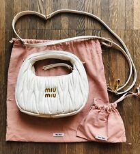 MIU MIU Wander Hobo Klein Matelasse Damen Tasche Original Cremefarbe Nappaleder