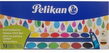 Pelikan Farbkasten Wasserfarbe Deckfarbkasten 12 Farben und Deckweiß Schule