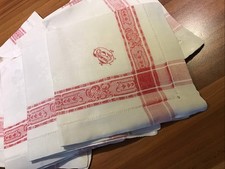 Leinenservietten 34x34 sehr alt Mit Monogramm O.L.