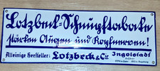 altes Emaile Schild gewölbt, Lotzbeck & Cie, Ingolstadt, Schnupftabak, Top 88K