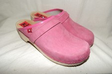 KLOX hochwertige schwedische Veloursleder Clogs mit Holzsohle EUR 41 rosa
