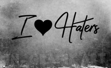 Aufkleber i love haters  Auto
