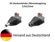 DC Steckverbinder Hohlbuchse Hohlstecker Adapter 5,5x2,5mm Klemme Klemmkupplung