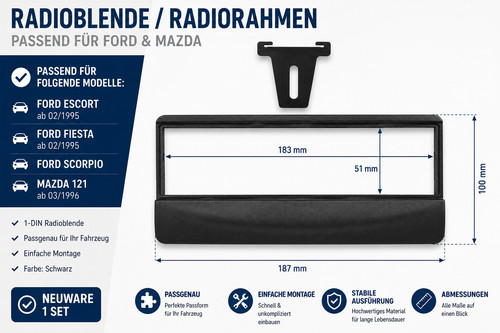 Radioblende din ford escort - 1-din,