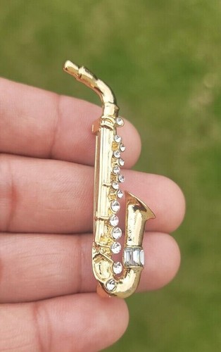 Saxophon musik brosche strass - musik,