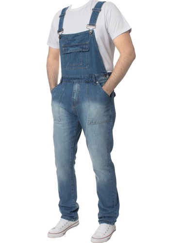 Enzo mens dungarees jeans - mens,