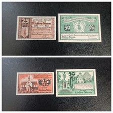 2 x Notgeld -- KLOSTER ZINNA  /  Brandenburg -- kompl. & ksfr. -- G8