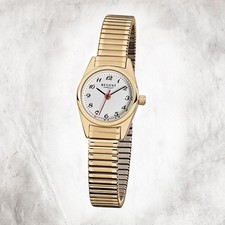 Regent Stahl Damen Uhr F-271 Quarzuhr Armband gold URF271