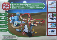 Playtive Holz Eisenbahn Set Weltraumstation 67 tlg Spielzeug Kinder Buchenholz