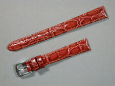 Florida echt Leder Uhrenarmband Braun Krokodil 12mm breit silberne Schließe 7777