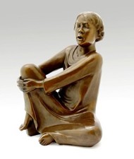 "Der singende Mann", Moderne Bronze Skulptur nach Ernst Barlach, signiert