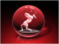 3D Glas Gravur Einhorn