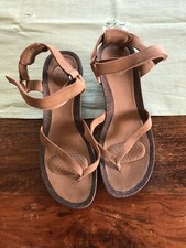 Teva Sandale Keilabsatz Riemen Braun Leder Gr.40