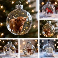 2026 Wildlife Animal 3D Acrylic Ball Christmas Ornaments Xmas Tree Home Decor