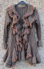 Strick mantel überwurf braun - strick-mantel,