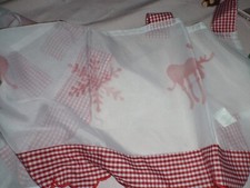 bpc Scheibengardine weiß, weihnachtliche Motive, rot weiß kariert