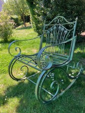 Schaukelstuhl ( Schwingsessel) grün aus Eisen wasserabeisend für den Garten 