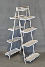 9265093 Weiße Etagere Regal Holz shabby chic klappbar 83 x 32 x 138 cm