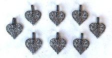 Shabby 8x Miederhaken Dirndlhaken Altsilber Herzform neuwertig #1164apc