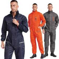 DE Herren Arbeitsoverall Tankstelle Schutzanzug Reißverschluss Schutzoverall