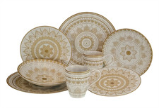 Geschirr Mandala Gold weiß