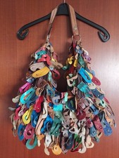 Große Beutel-, Hand-, Schulter- Tasche, Shopper, Crossbag, Leder, bunt