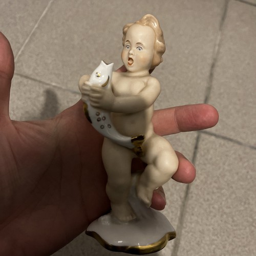 Alka porzellan figur kind mit - porzellan,