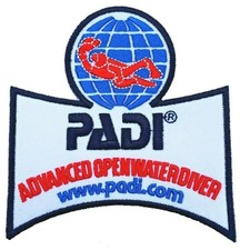 PADI Advanced Open Water Diver Patch Bügelbild/Aufnähen Abzeichen Tauchen...