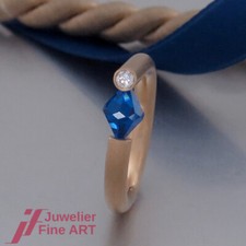 BUNZ Ring - 1 Spinell & 1 Brillant (Diamant) - ca. 0,09ct - 18K/750 Gelbgold