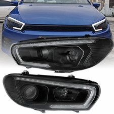 LED LightTube Scheinwerfer Set Schwarz für VW Scirocco 2008–2014 - Tagfahrlicht