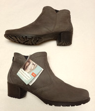 Damen Leder Stiefeletten Grau
