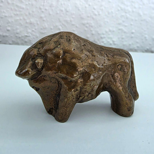 Kleine bronze bison figur - kleine,