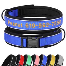 Hundehalsband Bestickt mit Name Telefonnummer Personalisiert Reflektierend Nylon