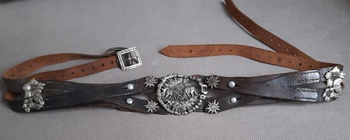 Ledergürtel mit edelweiss - mit,