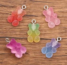 Gummibärchenanhänger 10 St. 11x20mm Bunte Bär Bonbons Charms Halskette Schlüssel