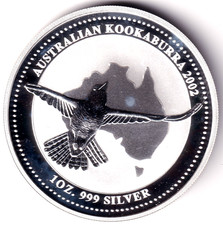 AV-VD Australien 2002 1 Dollar Kookaburra 31,1 Gr. = 1 OZ 999 Silber GA6