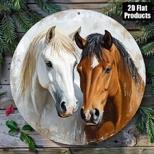 Blechschild rund Pferd Pferde