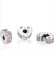 Pandora Rosa Pave Herz Clip Charm ( 797020PCZ )