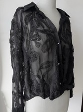 Zara Schwarz Bluse Transparent