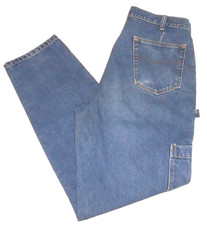 HERREN JEANS WORKER  BAGGY CARGO Gr.50 DENIM JEANS HOSE BLUE STONE OPTIK