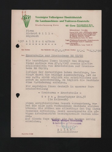 Gera brief 1967 - gera,,