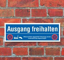 Schild Ausgang freihalten Parkverbot Halteverbot Parkplatzschild 30x10 cm