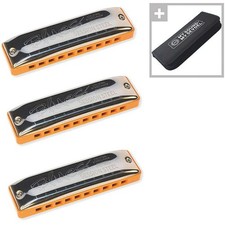 Richter-Mundharmonika C.A. Seydel Söhne Blues Session Steel 3er-Set Richter Mund