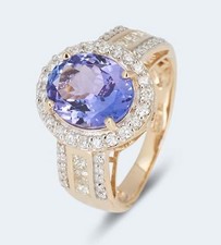 Harry Ivens IV Ring GG 585 Tansanit AAAA+ ca. 3,50 ct., Diamanten u. Brillanten