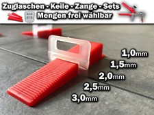 Zuglaschen Fliesen Nivelliersystem 1 1,5 2 2,5 3 mm Verlegehilfe Plan System 