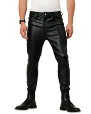 Bockle® F-Skinny Stretch schwarze Herren stretch Kunstlederhose