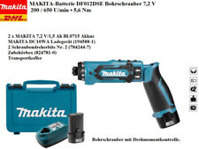 MAKITA DF012DSE Batterie.Bohrschrauber – SCHRAUBENANTRIEB 7,2 V 2 X AKKU KOFFER