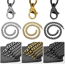 Panzerkette Königskette Stahl Set Halskette Armband Biker Schwarz Silbern Golden