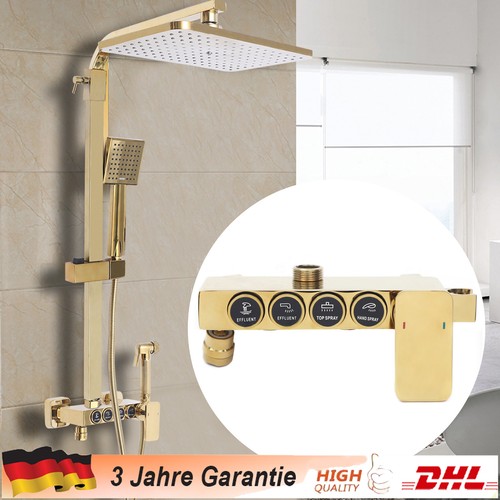 Gold regendusche set - gold,
